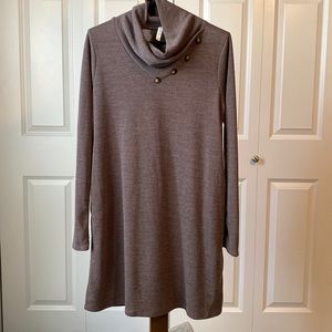 mts sweater dress with pockets button accent lightweight knit medium